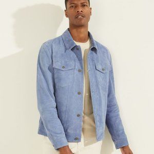 GUESS | Suede Leather Trucker Jacket (Faded Suede)